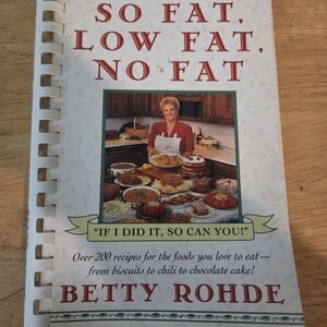 Vintage Cookbook - So Fat, Low Fat, No Fat with Red Accents